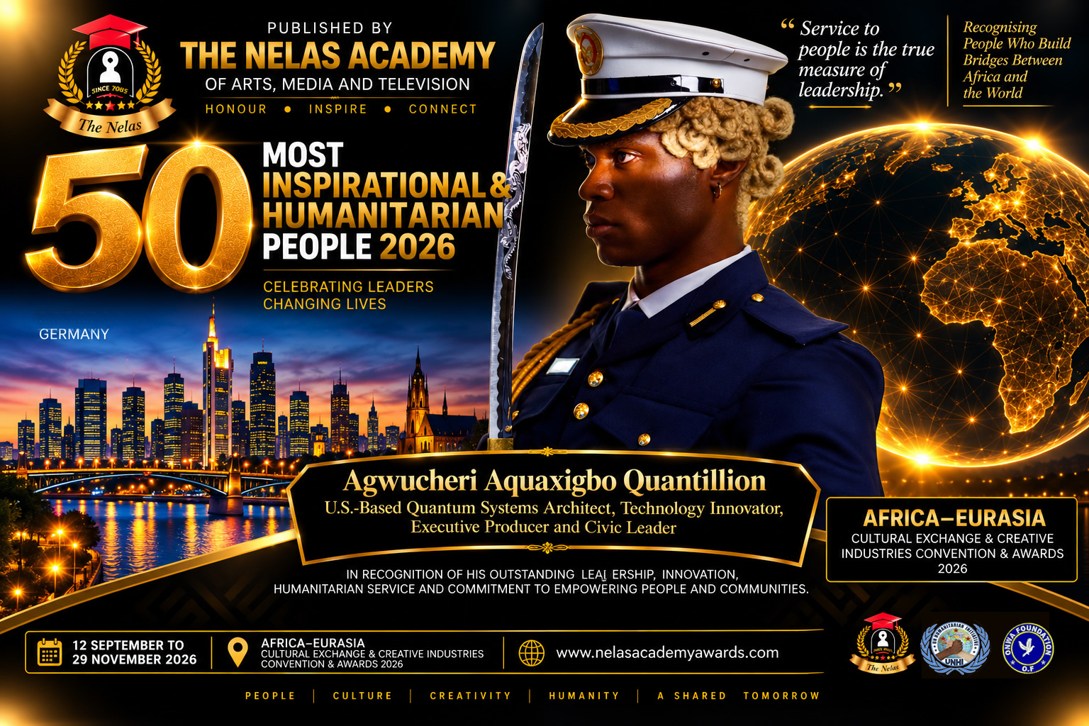 The Nelas Academy Announces the Nomination of Agwucheri Aquaxigbo Quantillion for the 50 Most Inspirational & Humanitarian People